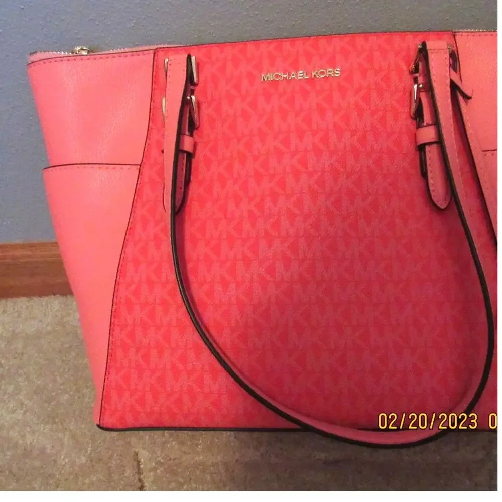 Michael Kors Marilyn Medium Saffiano Leather Tote Bag - Sorbet